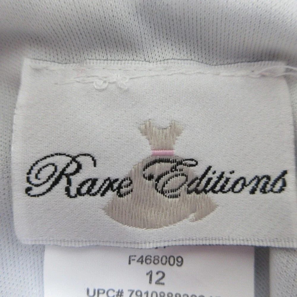Rare Editions Houndstooth Coat Girls 12 Black White Velvet Bow Winter Dressy